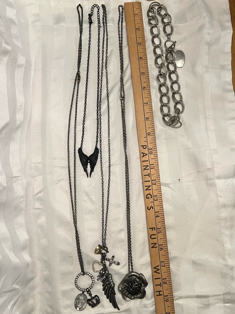 Mixed black/gunmetal necklaces